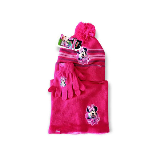 Picture of MINNIE MOUSE 3 PIECE WINTER SET COLOR PINK STRIPED